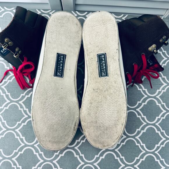 Sperry Boots Women’s Size 9 Brown Tall Plaid Lace Up Preppy Gorpcore Winter - Picture 12 of 13